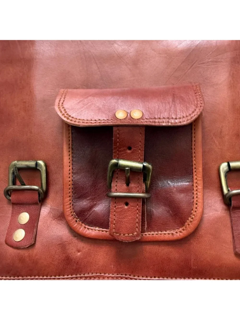 Men's Satchel Messenger HandBag Brown Leather Vintage Laptop Briefcase School